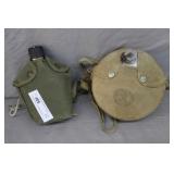 2 Vintage Boy Scout & Military Camp Canteens