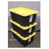 3pcs NSF Food Grade 27 Gallon Storage Totes & Lids