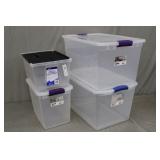 4pcs Various Plastic Storage Totes With Lids
