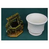 2pc McCoy Pottery Planters Wishing Well & 1 Other