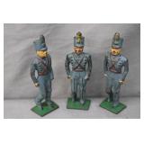 3pcs 1930s Grey Iron West Point Cadet Soldiers