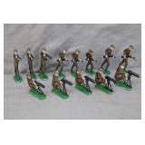 13pcs Mid Century Die-Cast Metal Doughboy Soldiers