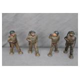 4pcs 1930s Barclay / Manoil Pod Foot Lead Soldiers