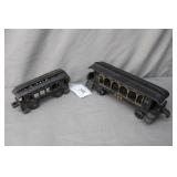 2pcs Vintage Cast Iron Train Cars