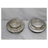 Pair 1920s Oakland Automotive Grease Caps