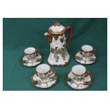 9pc Meiji Giesha Ware Porcelain Tea Set
