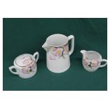 3pc Noritake Hand Painted Pitcher, Creamer, Sugar