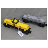 2pcs Lionel O Gauge Shell & Gulf Oil Tanker Cars