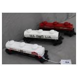 3pcs Lionel O Gauge 3 Dome Tanker Train Cars