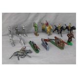 12pcs Various Cast Metal Soldiers, Horses, Cannons