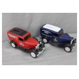 2pcs Ertl Budweiser Anheuser Bush Die-Cast Banks