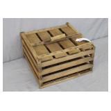 Antique Wood Slat 13" Square 6" Tall Egg Crate