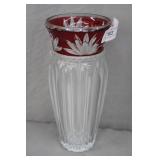 Mikasa Crystal Corinth Ruby Tall Flower Vase