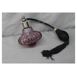 Hollywood Regency Amethyst Glass Perfume Atomizer