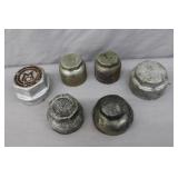 6pcs 1920s Various Automotive Grease Cap