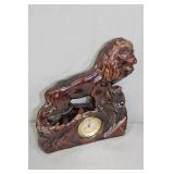 Mid century 11" Tall German Ceramic Lion Clock