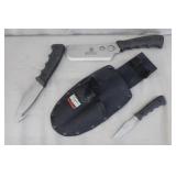 Smith & Wesson 3pc Bullseye Knife Set & Sheath