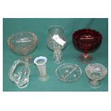 Lot Various Antique Glass Deco & Service Wares