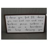 22" x 44" Inspirational Quote Framed Sign