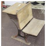 Antique Cast Iron Frame Schoolhouse Desk