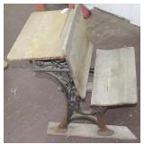Antique Cast Iron Frame Schoolhouse Desk