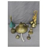 9pcs Various Solid Brass Bells