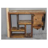 14" x 18" Arts & Crafts Dark Wood Curio Shelf