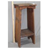 29" Tall Arts & Crafts Dark Wood Pedestal Stand