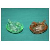 2pcs Mini 2.5" Hen on Nest Covered Dishes