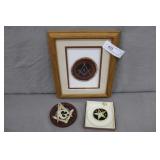 Lot 3pcs Vintage Masons Ornaments & Wall Plaque