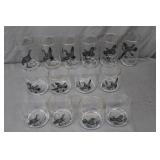 14pc Set Etched Wild Bird Tableware Glasses