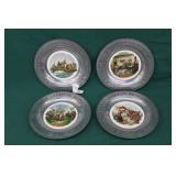 4pc Set Great 1776 American Revolution Plates