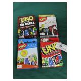 4 New Various UNO Card Decks Pixar, Harry Potter
