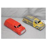 2pcs 1950s Tootsie Toy USA Ford F6 Oil Tankers