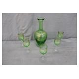 6pc Italian Rosolio / Cordial Decater & Glasses