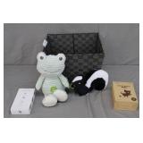 Dog Toys, Nail Clippers, Poop Bags in Basket New