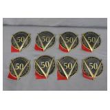 8pcs 1999 Cadillac Deville 50th Anv. Medallions