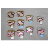 10pcs Various 1980s Cadillac Crown Shield Emblems