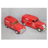 2pcs Ertl Budweiser Anheuser Bush Die-Cast Banks