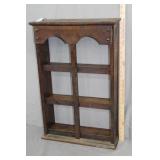 18" x 27" Arts & Crafts Dark Wood Curio Shelf