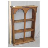 18" x 27" Arts & Crafts Dark Wood Curio Shelf
