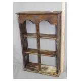 18" x 27" Arts & Crafts Dark Wood Curio Shelf