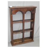 18" x 27" Arts & Crafts Dark Wood Curio Shelf