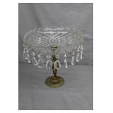 Hollywood Regency Cut Glass On Brass Cherub Base