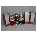 3pcs 18" Porcelain Christmas Carol Dolls