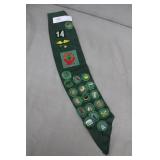 Vintage Girl Scout Badge Sash & Badges