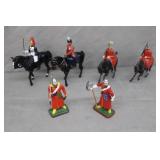 6pcs Various Cast Metal Horse w/ Riders & More