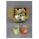 4pcs Set Mid Century Party Ash Trays In Box
