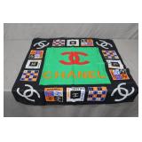 35" Square Chanel Logo Silk Scarf