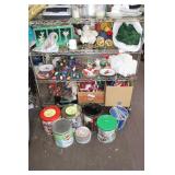 Lot Christmas Decos, Ornaments, Tins & More